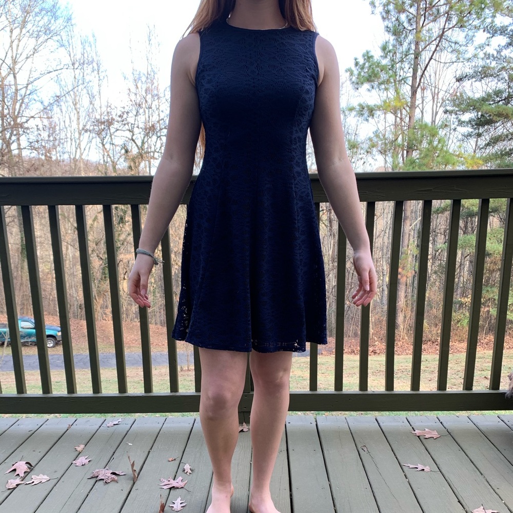 Blue lace dress
